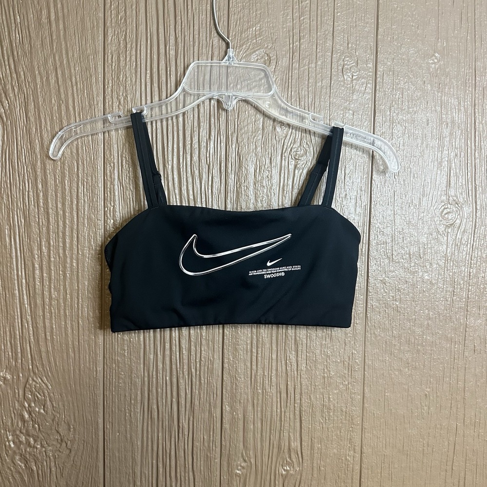 Nike Indy Swoosh Pack Sports Bra Fitness Training Sz M Workout Athletic Black